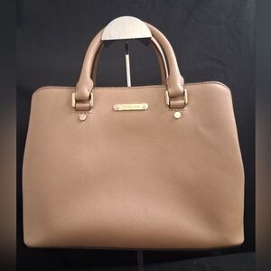 Michael Kors  Saffiano Leather Savannah Satchel Purse in Dark Khaki